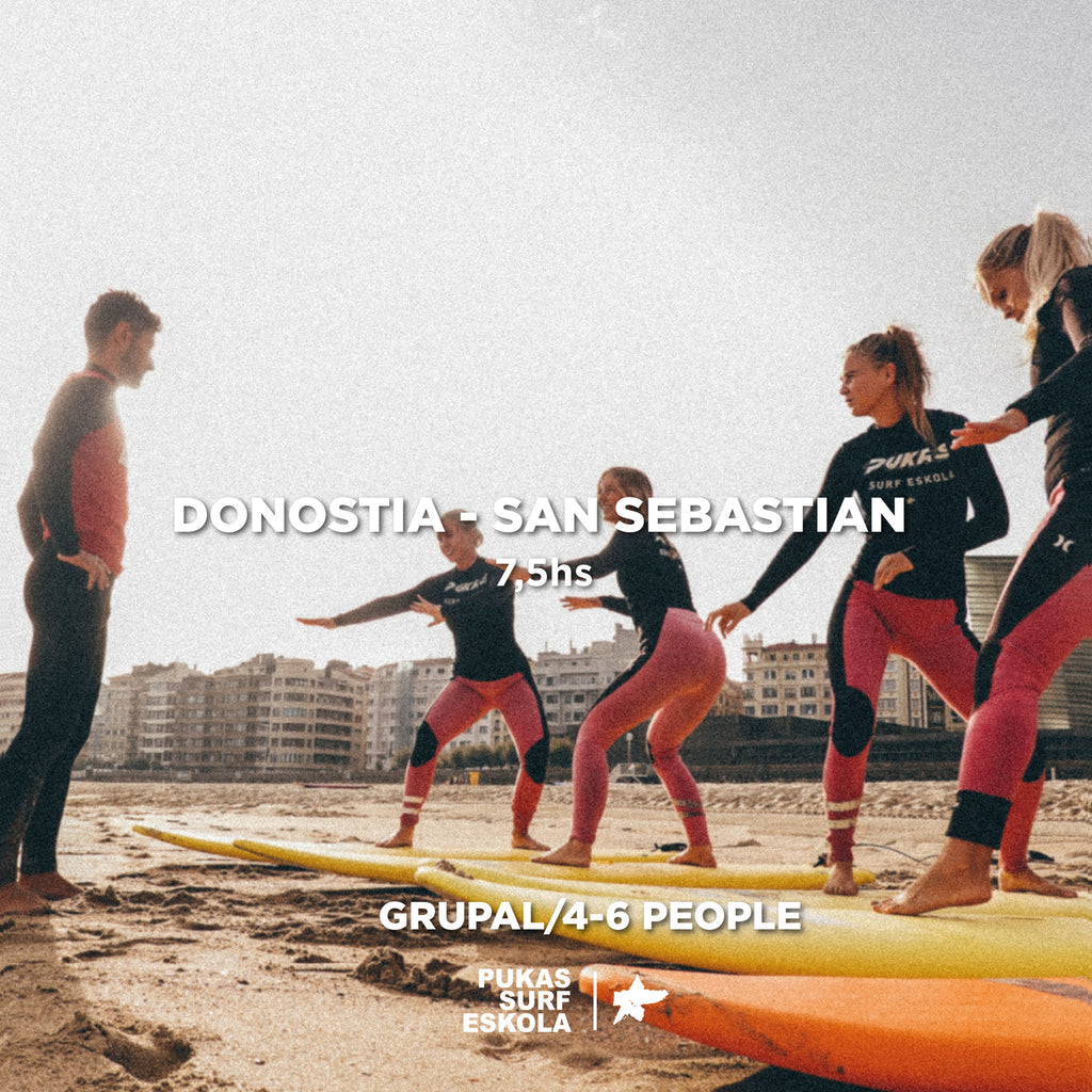 SAN SEBASTIÁN -CURSO DE SURF SEMANAL 7.5H EN GRUPO
