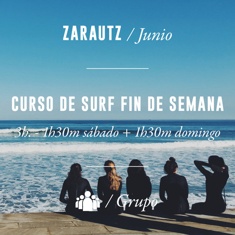 ZARAUTZ - Curso de Surf Fin de Semana 3h en Grupo - JUNIO 2024
