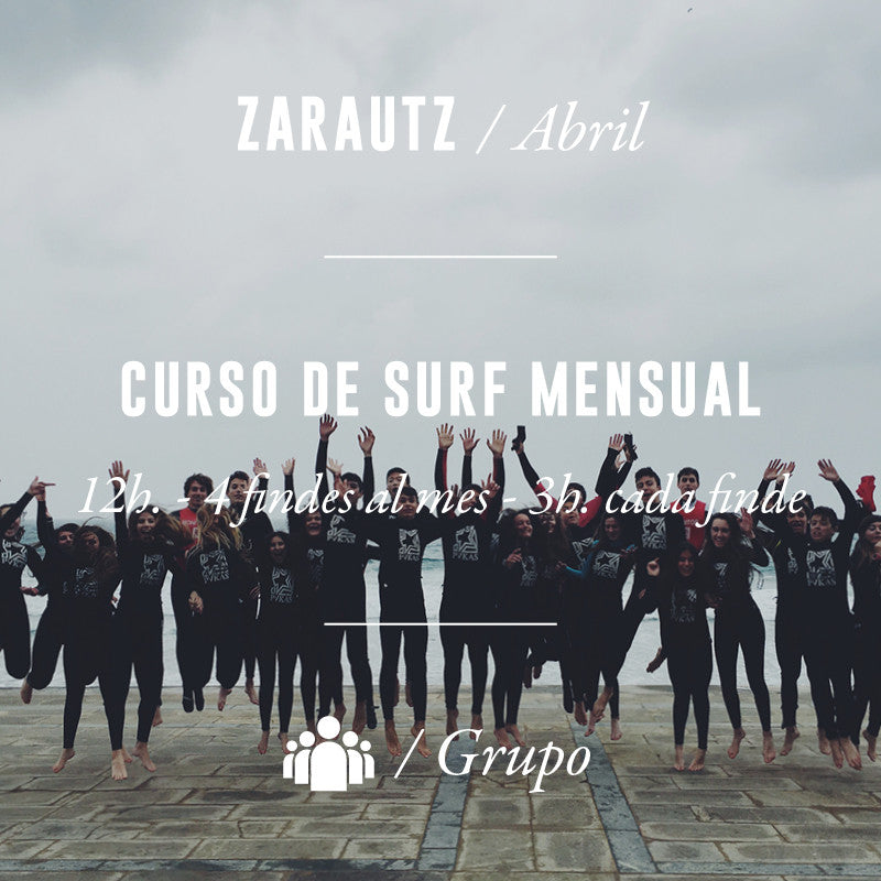 ZARAUTZ - Curso de Surf Mensual 12h - ABRIL 2025