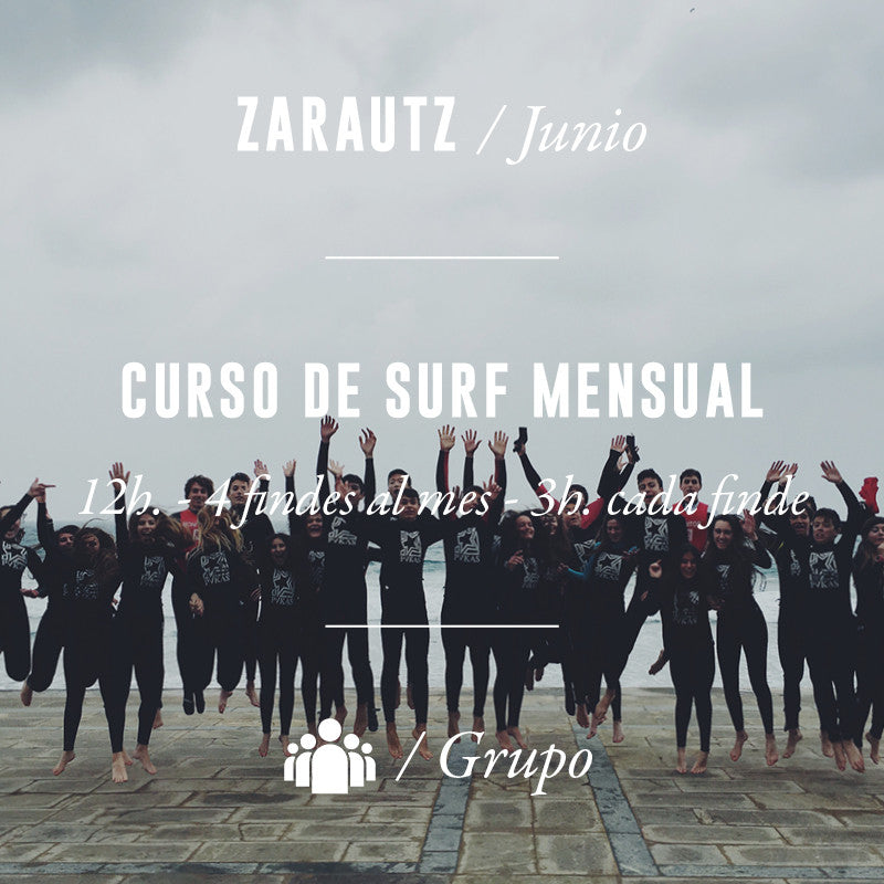 ZARAUTZ - Curso de Surf Mensual 12h - JUNIO 2025