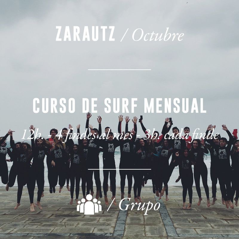 ZARAUTZ - Curso de Surf Mensual 12h - OCTUBRE 2025