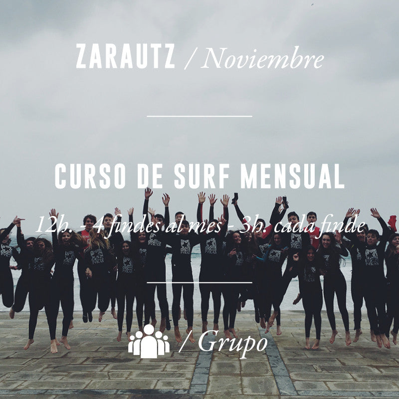 ZARAUTZ - Curso de Surf Mensual 12h - NOVIEMBRE 2025