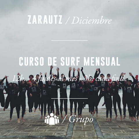 ZARAUTZ - Curso de Surf Mensual 12h - DICIEMBRE 2025
