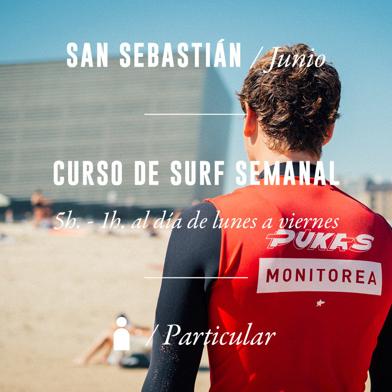 SAN SEBASTIÁN - Curso de Surf Semanal 5h - Particular - JUNIO 2023