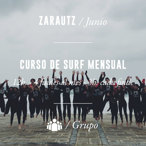 ZARAUTZ - Curso de Surf Mensual 12h - JUNIO 2023