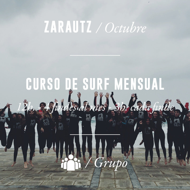 ZARAUTZ - Curso de Surf Mensual 12h - OCTUBRE 2023