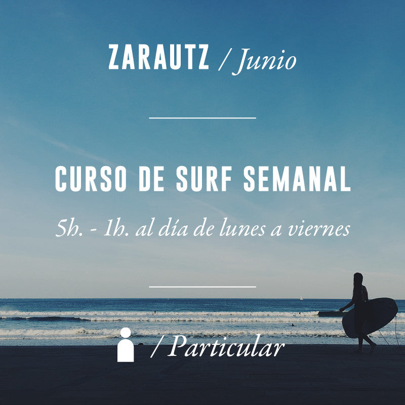 ZARAUTZ - Clase de Surf Semanal 5h Particular - JUNIO 2023